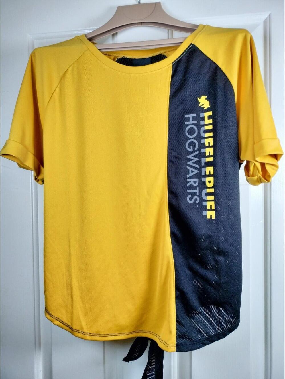Universal Studios Harry Potter Hufflepuff Mesh Tie-Back Jersey Shirt Size Medium